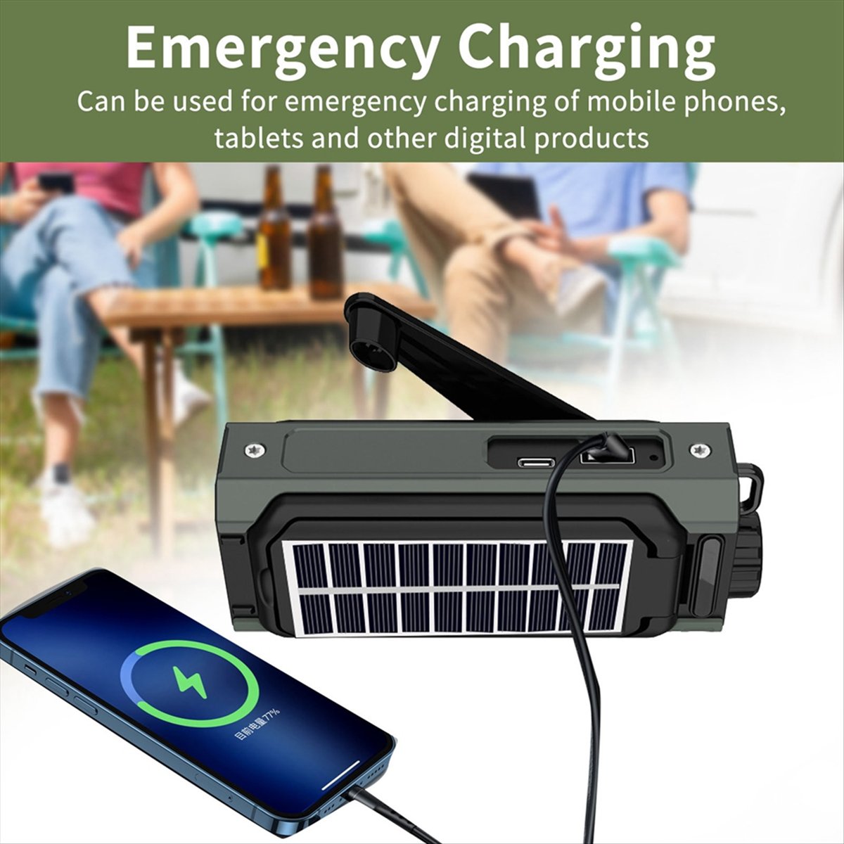 Emergency Radio Solar - Przenośne radio solarny A26Z, radio z