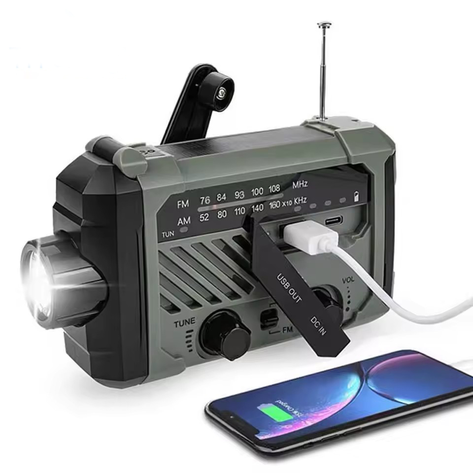 Emergency Radio Solar - Awaryjne radio słoneczne z uchwytem, ​​przenośna