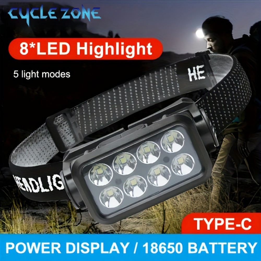 Outdoor Adventure Zone - 8 LED indukcyjna latarka czołowa typu