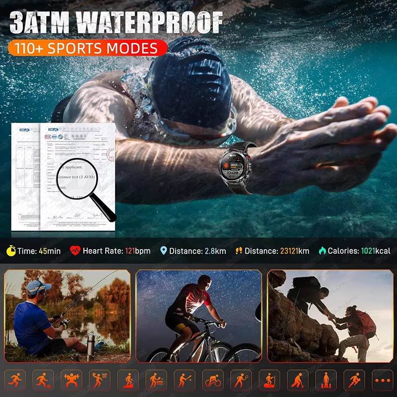 2026 Nowy Smartwatch Wojskowy  – Outdoor Adventure Reservations recenzja i cena