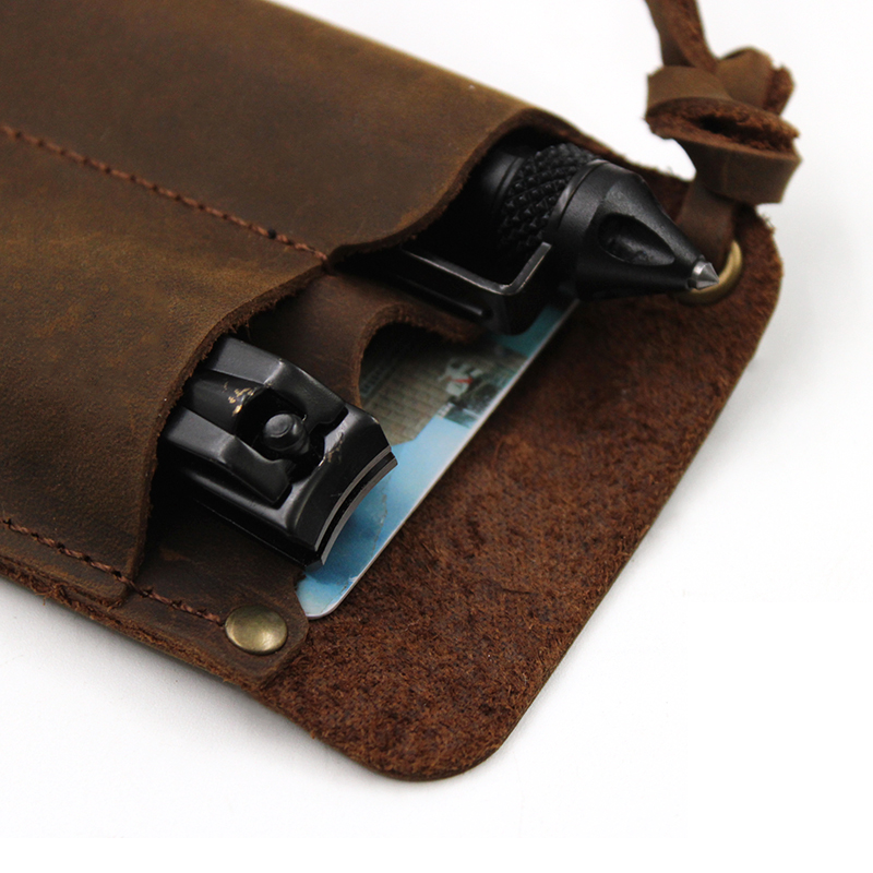 Prawdziwa skóra EDC Organizer  – Fire Piston Starter recenzja i cena